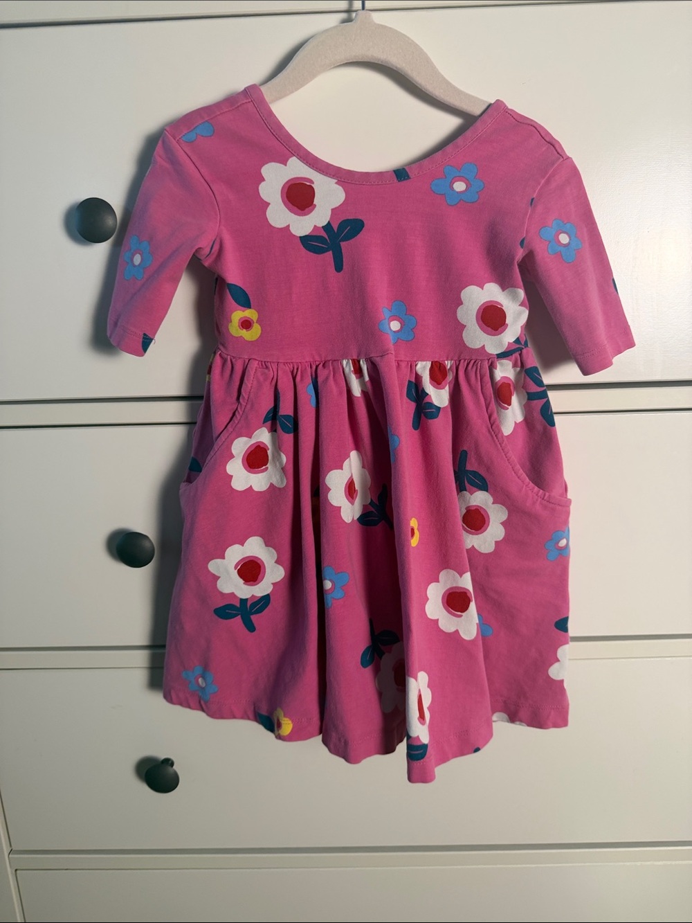 Hanna Andersson Pink Floral Skater Pocket Dress